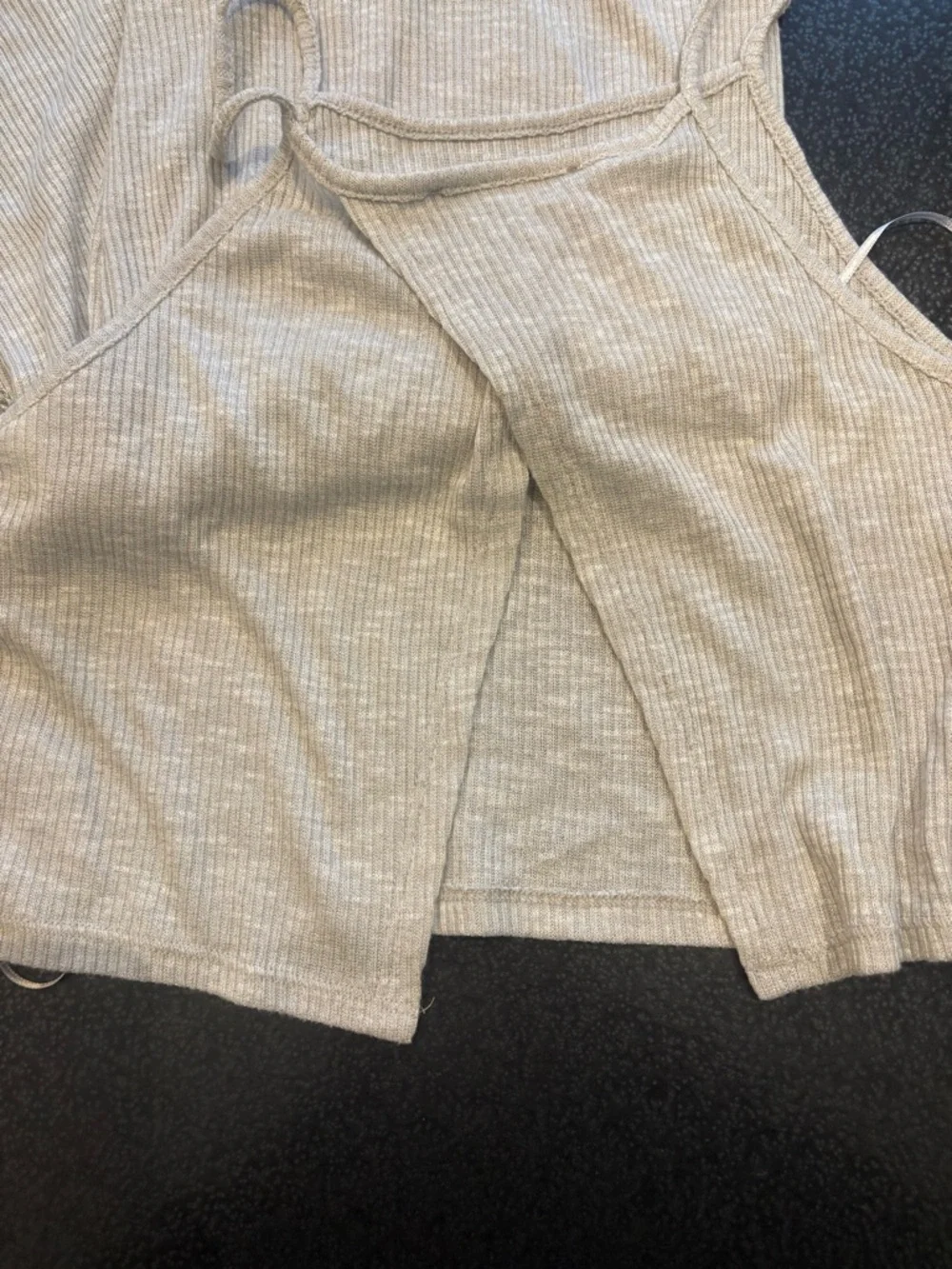 Pull&Bear Medium/Large Light Beige Ribbed Two-Piece Set - Picture 3 of 8